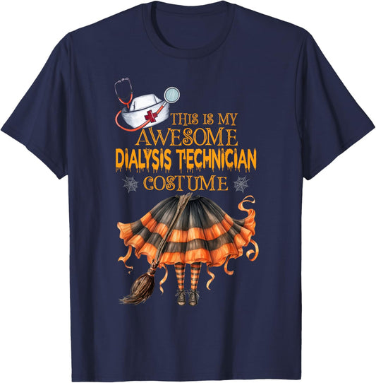 This is my Halloween Dialysis Technician Costume Dialysis T-Shirt - T-Shirt | Navy