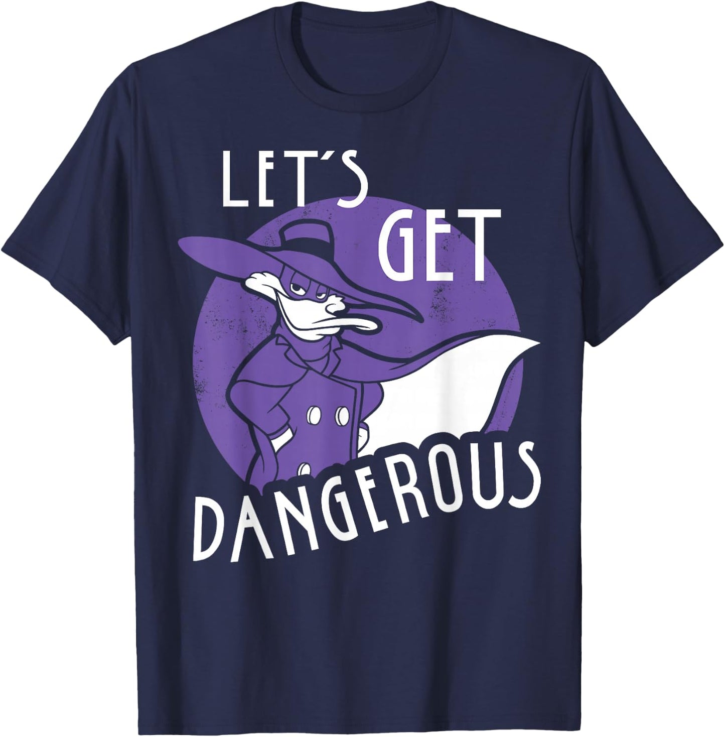 Disney Darkwing Duck Let's Get Dangerous Retro Circle Pose T-Shirt - T-Shirt | Navy