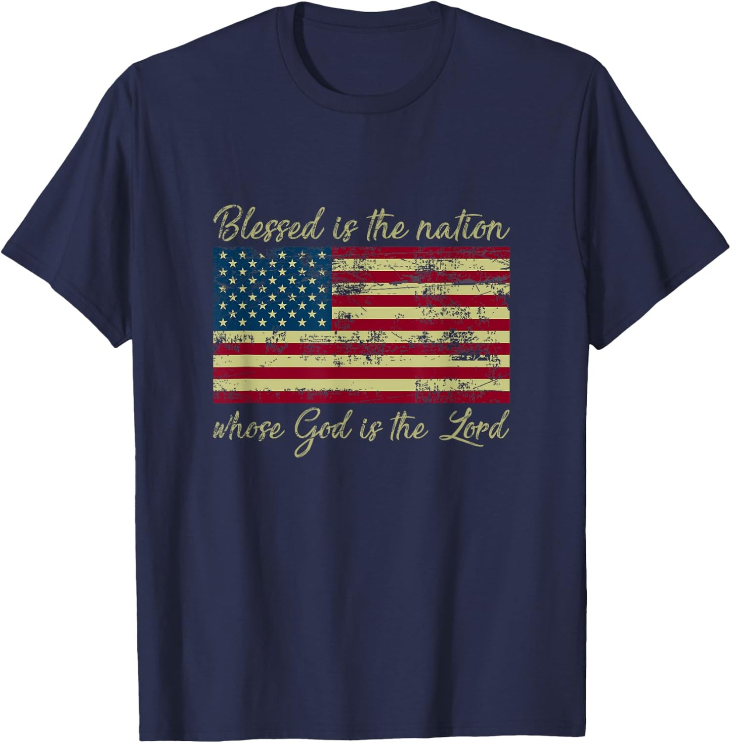 Patriotic Christian Devotee Christianity Gift Bible Prayer T-Shirt - T-Shirt | Navy