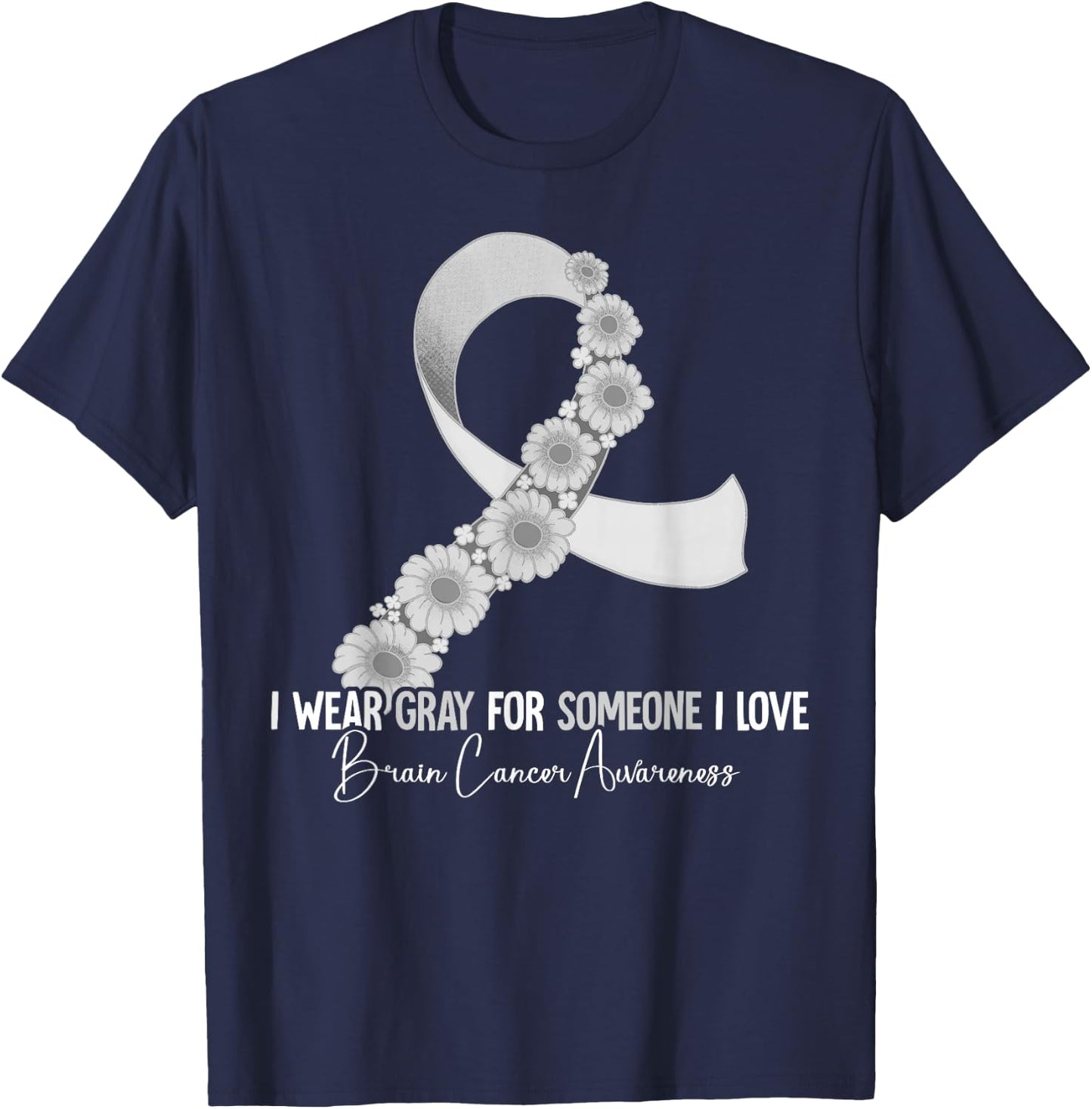 Brain Cancer Awareness T-Shirt - T-Shirt | Navy