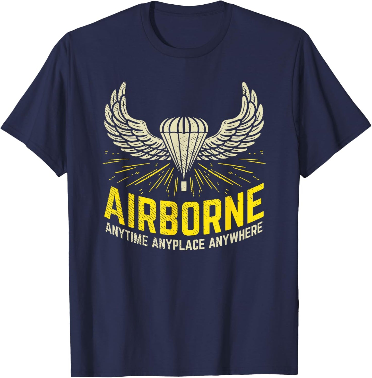 US American Airborne Paratrooper Parachutist Army Veteran T-Shirt - T-Shirt | Navy