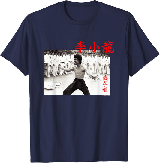 Bruce Lee Jeet Kune Do Enter The Dragon Retro Scene T-Shirt - T-Shirt | Navy