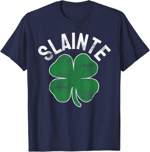 Slainte Beer Drinking Irish ST PATRICKS DAY Shamrock Funny T-Shirt - T-Shirt | Navy