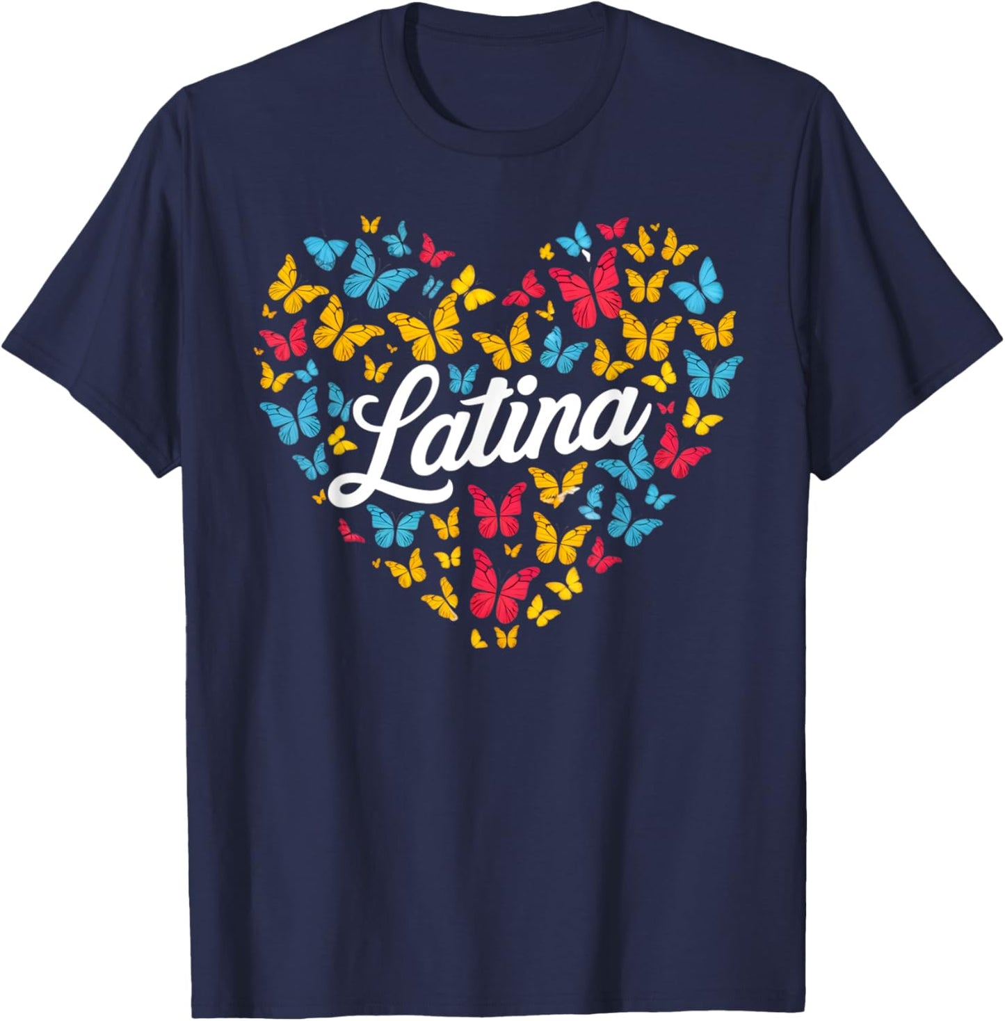 Hispanic Heritage Month Latino Butterfly T-Shirt - T-Shirt | Navy