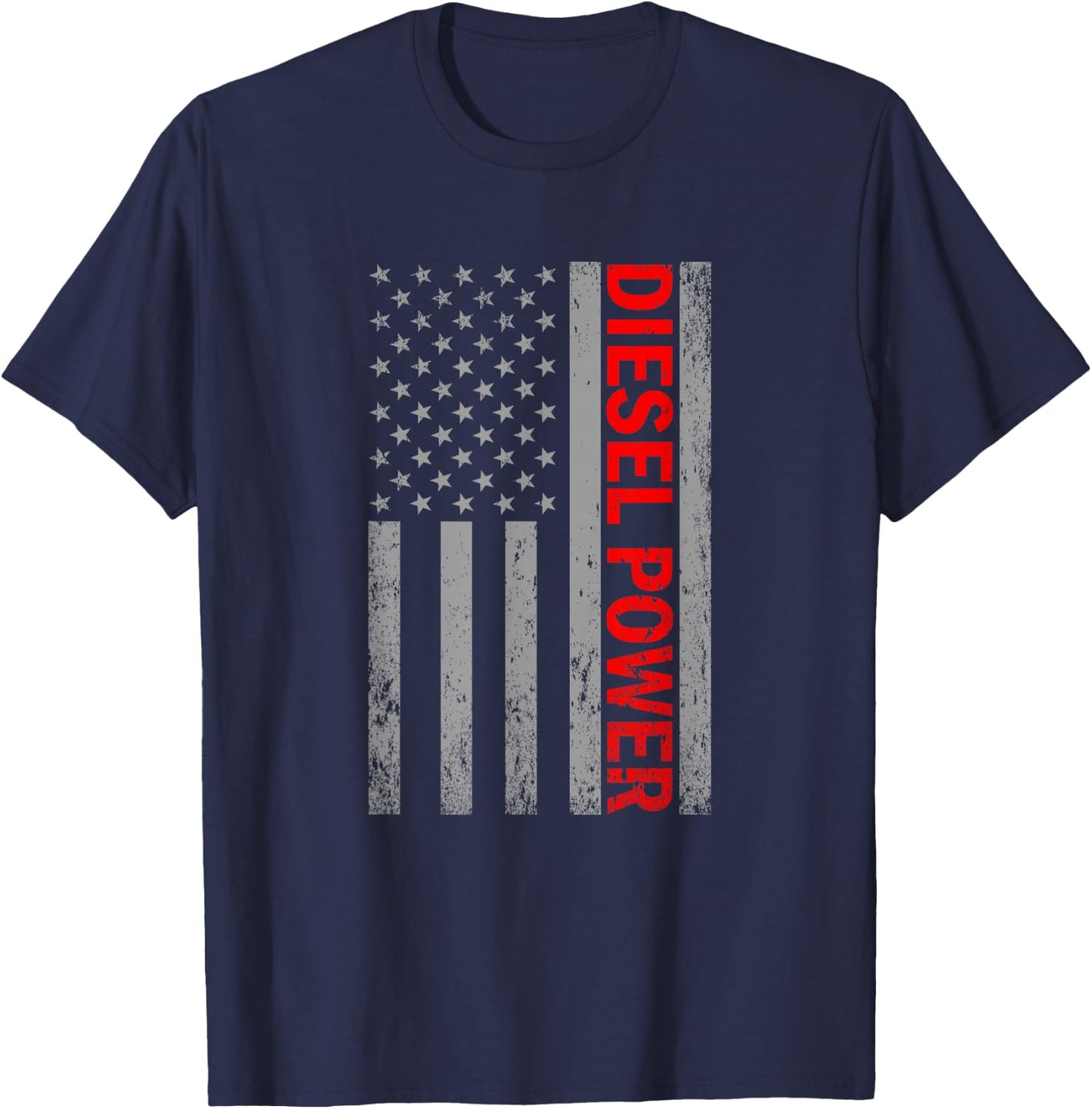 Diesel Power USA Flag Truck Turbo Brothers Mechanic T-Shirt - T-Shirt | Navy
