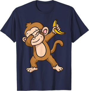 Monkey Dabbing Funny T-Shirt - T-Shirt | Navy