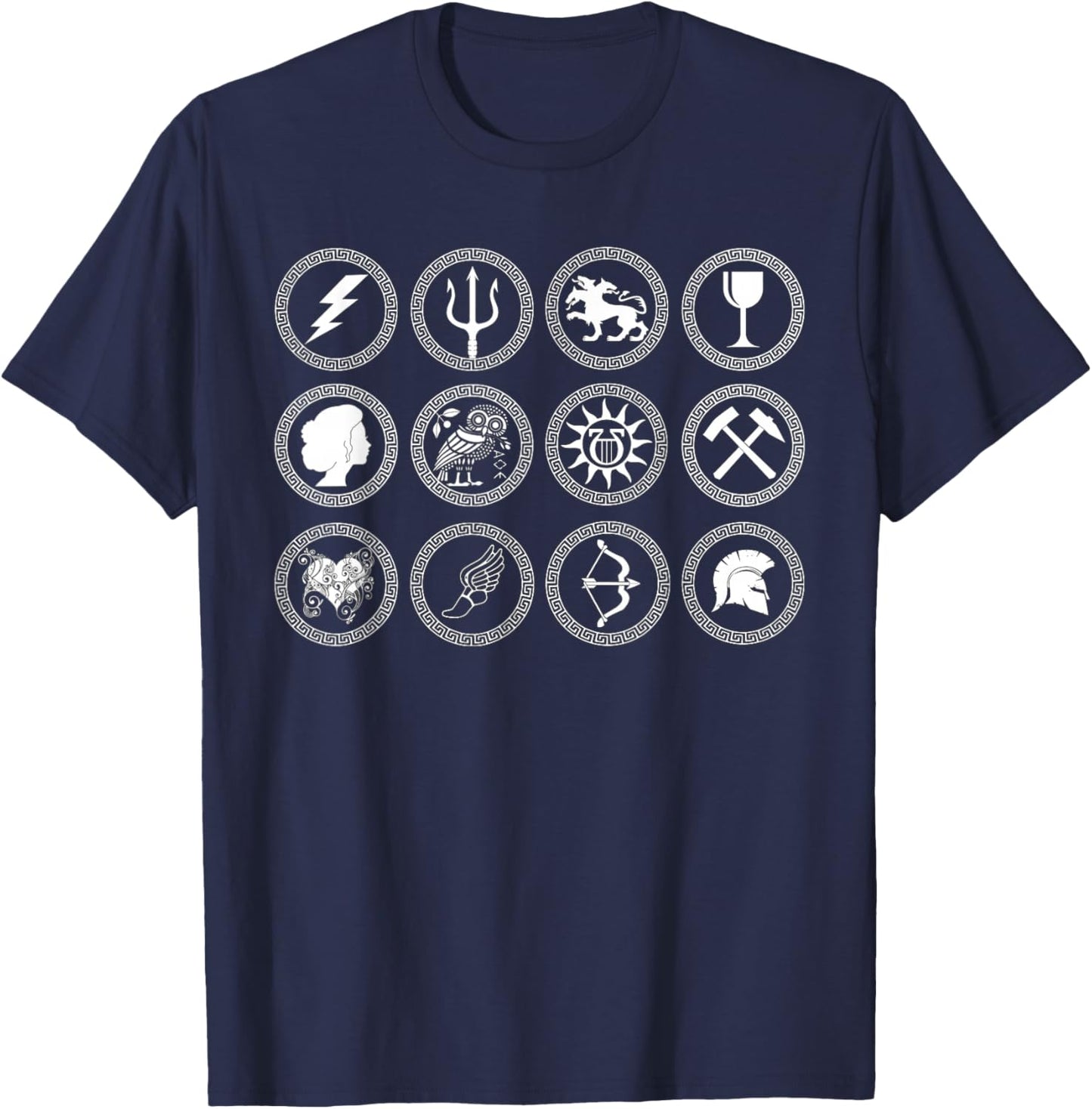Greek Gods and Goddesses of Olympus Greek Mythology T-Shirt - T-Shirt | Navy