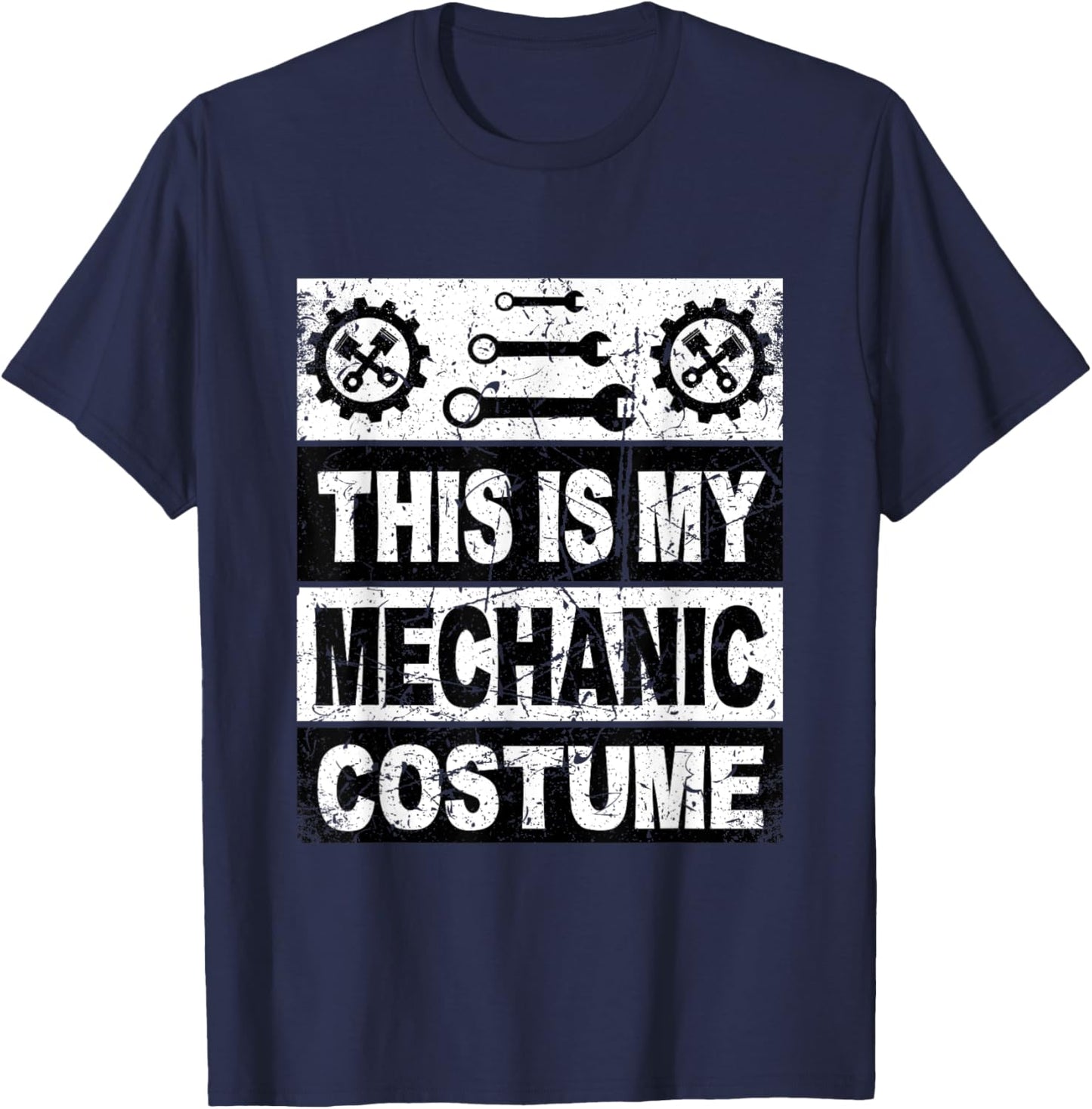 Retro This Is My Mechanic Costume Shirt For Car Mechanic T-Shirt - T-Shirt | Navy