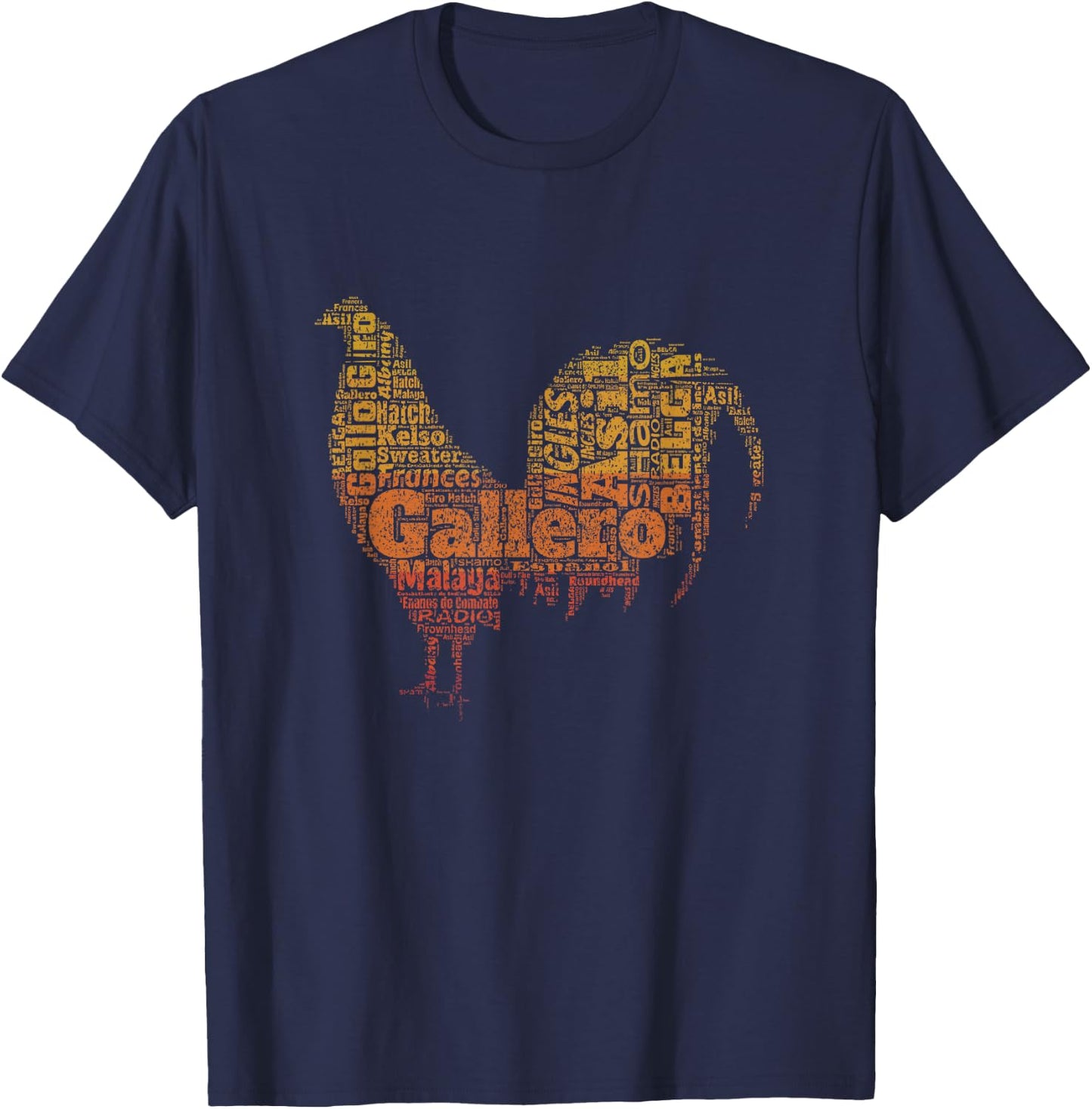 Gallero Tipos De Gallo De Pelea Silueta De Gallo T-Shirt - T-Shirt | Navy