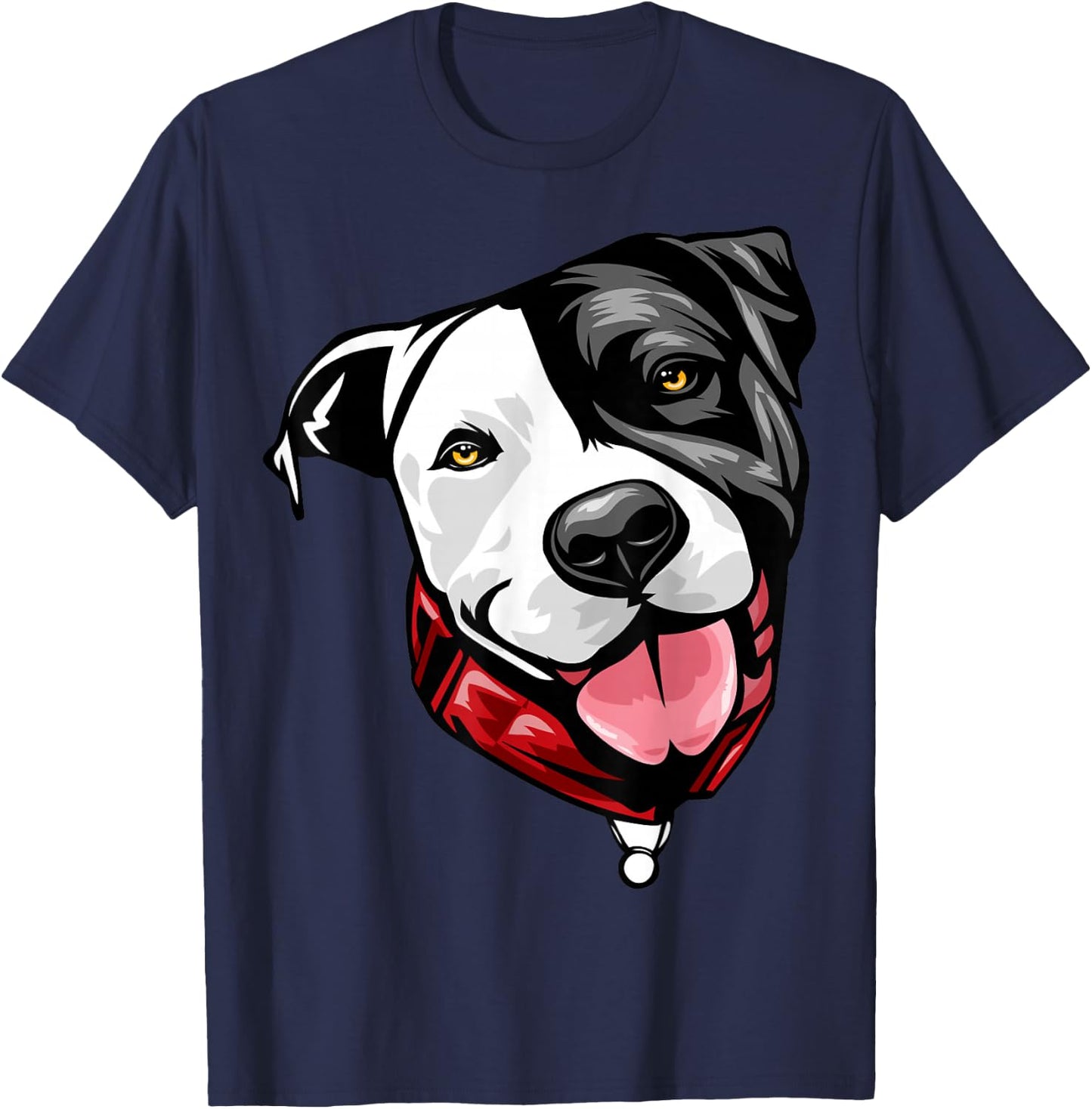 Cool Pit Bull Face T-Shirt - T-Shirt | Navy