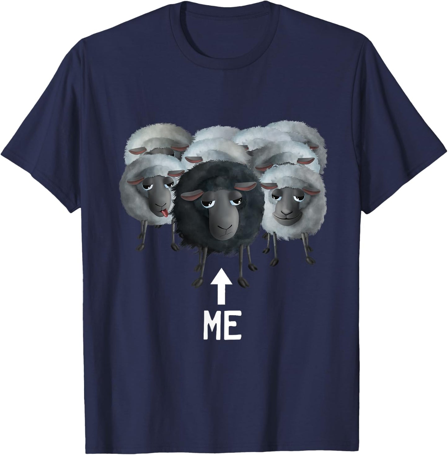 Sweet Sheep - me the black sheep (D010-0906A) T-Shirt - T-Shirt | Navy