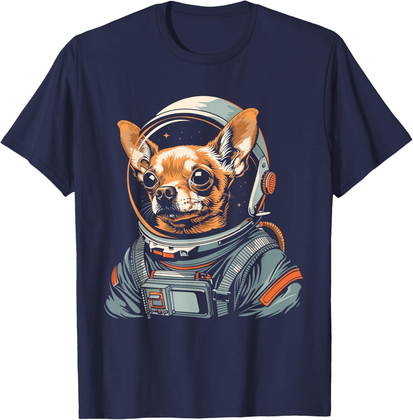 Chihuahua Astronaut Funny Cute Dog Space Suit T-Shirt - T-Shirt | Navy