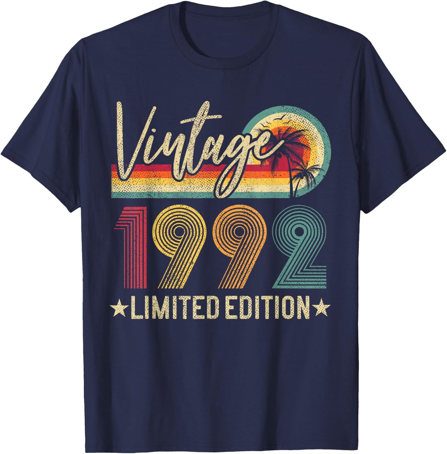 Vintage 1992 33rd Birthday Gift 33 Years Old Limited Edition T-Shirt - T-Shirt | Navy