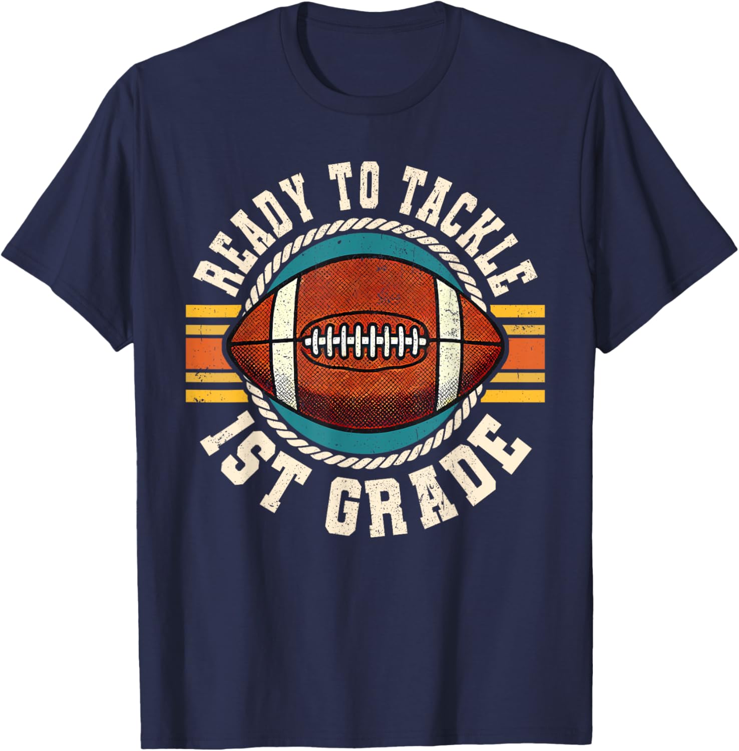 Ready To Tackle 1st Grade Football First Day Boys Toddlers T-Shirt - T-Shirt | Navy