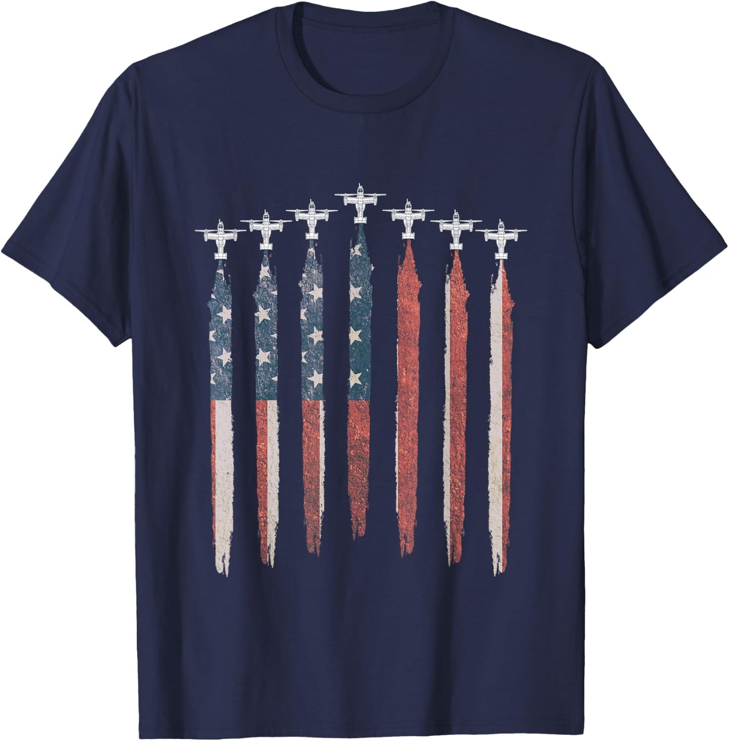 V-22 Osprey Military Helicopter American Flag V22 Squadron T-Shirt - T-Shirt | Navy