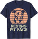 Resting Pit Face Dog Lover Vintage T-Shirt - T-Shirt | Navy