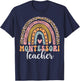 Montessori Teacher Rainbow Leopard Instructor Educator Women T-Shirt - T-Shirt | Navy
