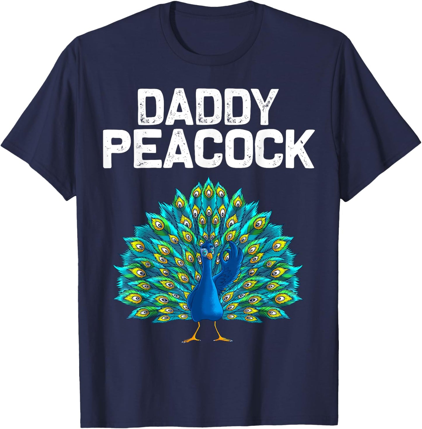 Funny Peacock Gift Dad Men Peafowl Lover Bird Feather T-Shirt - T-Shirt | Navy