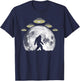Bigfoot and UFO Armada & Full Moon T-Shirt - T-Shirt | Navy