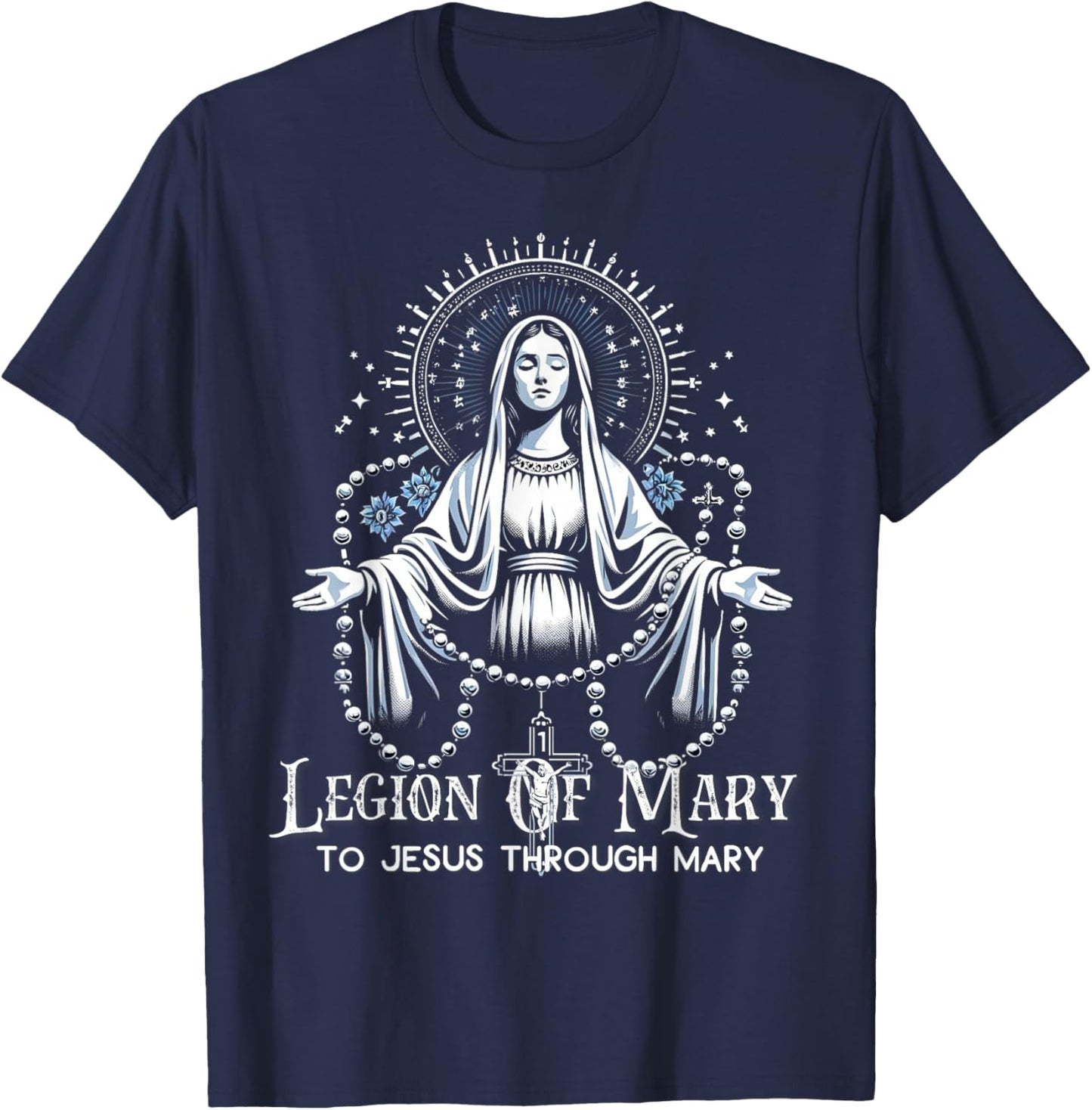 Legion Of Mary Our Lady Catholic T-Shirt - T-Shirt | Navy