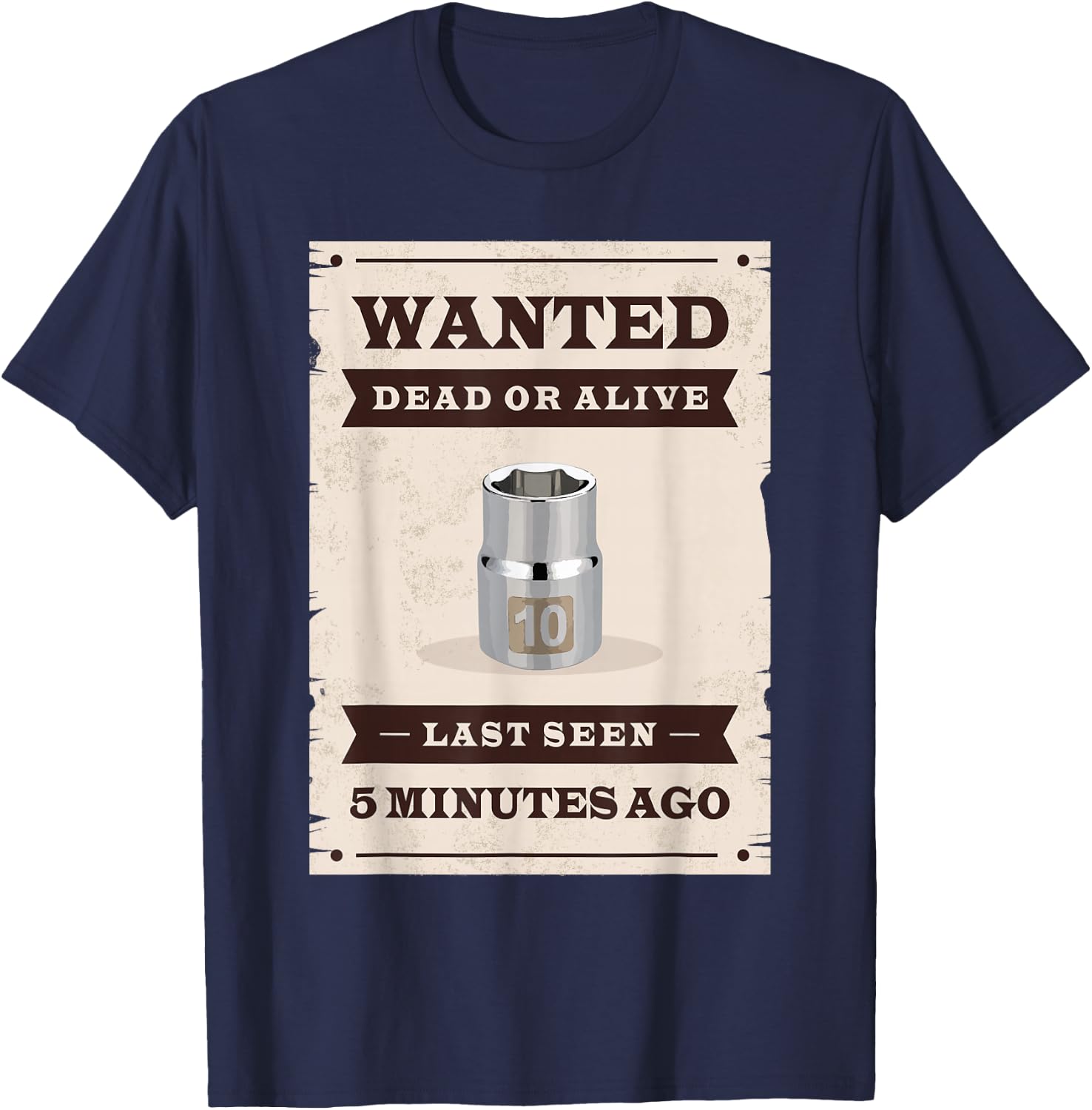 Missing 10mm Socket T-Shirt - T-Shirt | Navy