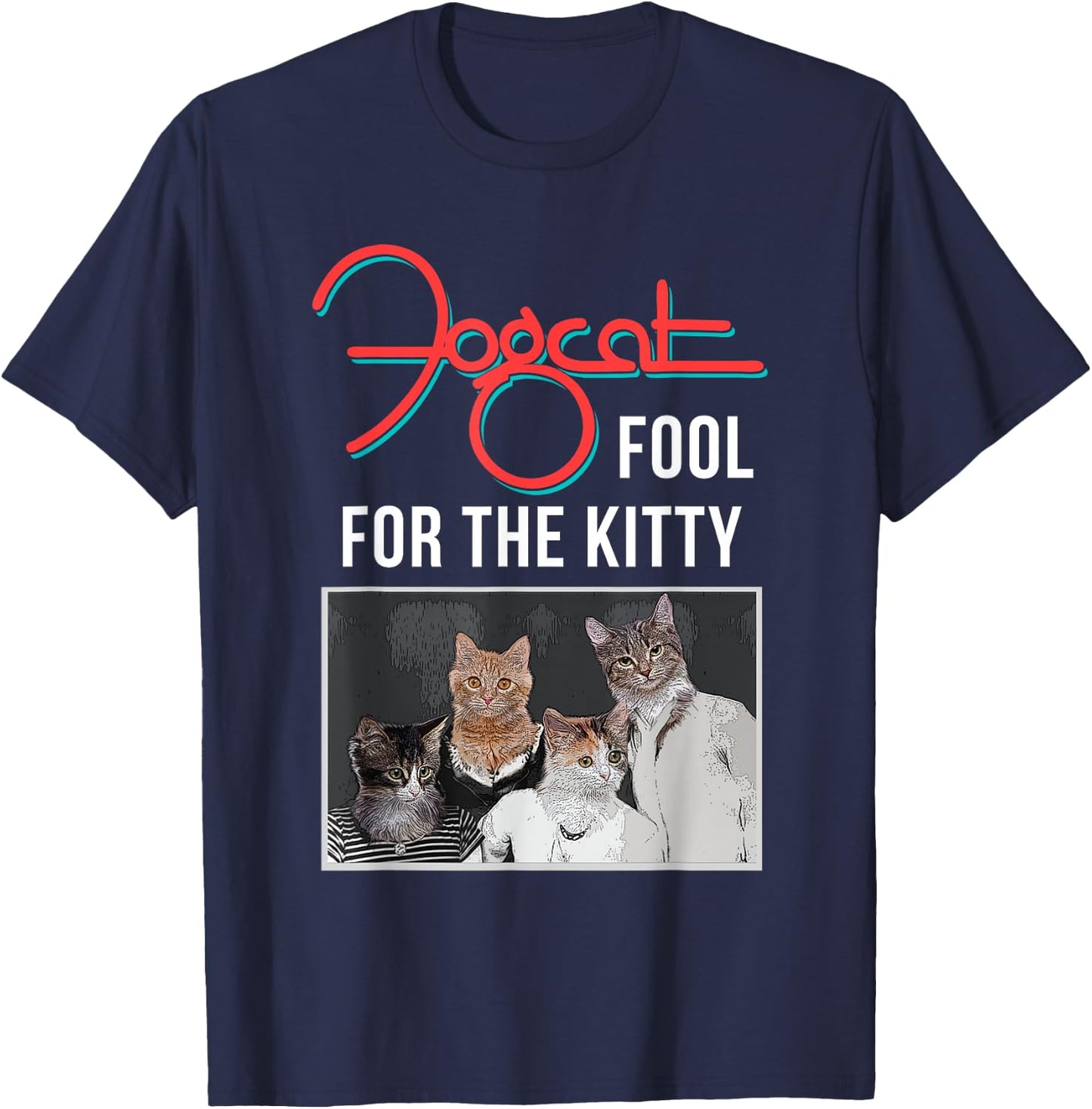Heavy Metal Kittens & Cats Rock And Roll Band Animals Shirt T-Shirt - T-Shirt | Navy