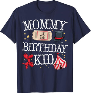 Funny Mommy Of The Birthday Kid Ringmaster Mom Circus Gift T-Shirt - T-Shirt | Navy