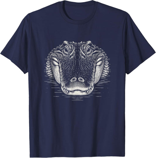 Alligator Graphic Crocodile Head Design And Men T-Shirt - T-Shirt | Navy