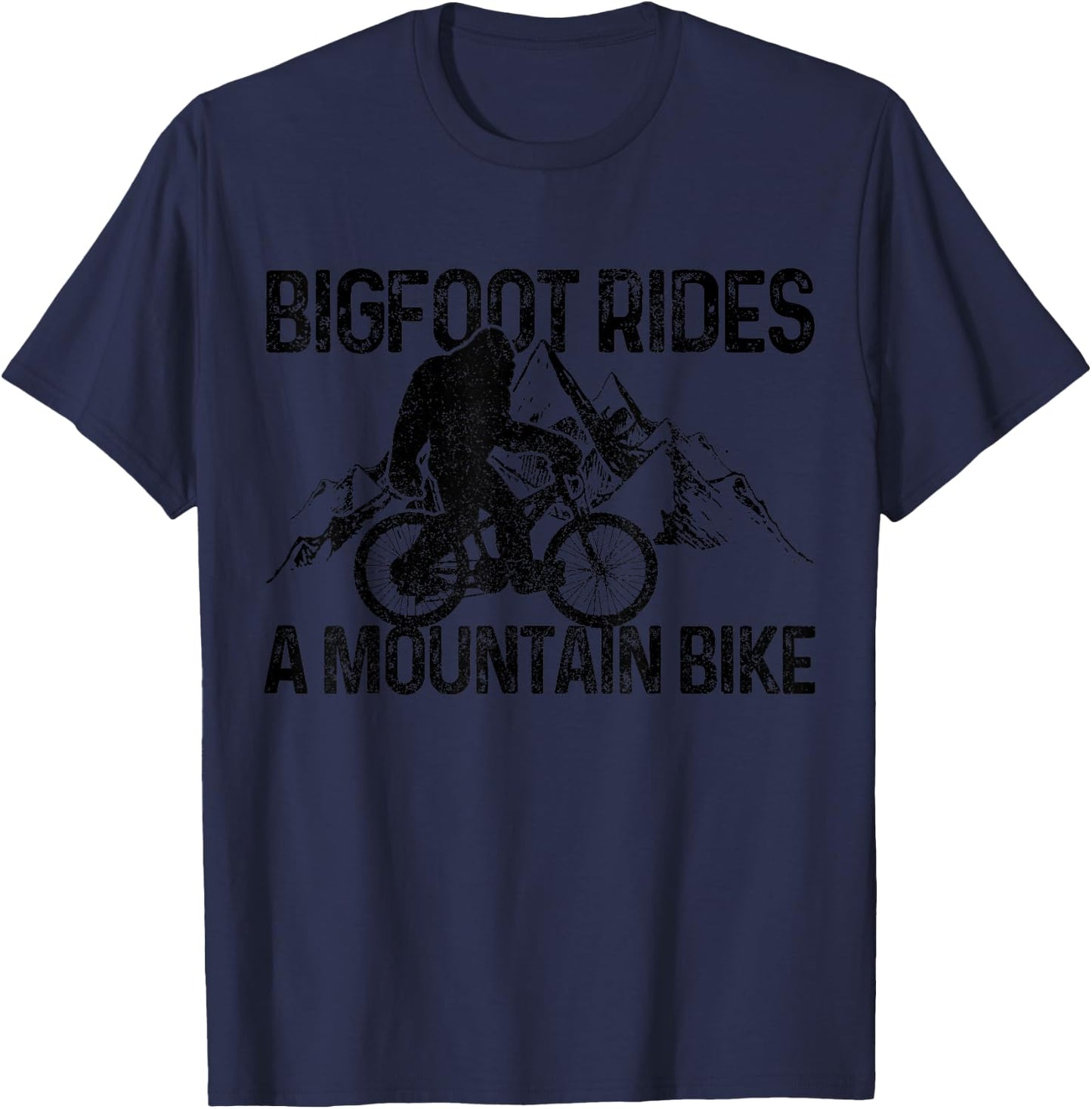 Bigfoot MTB Downhill Mountain Bike Funny Gift T-Shirt - T-Shirt | Navy