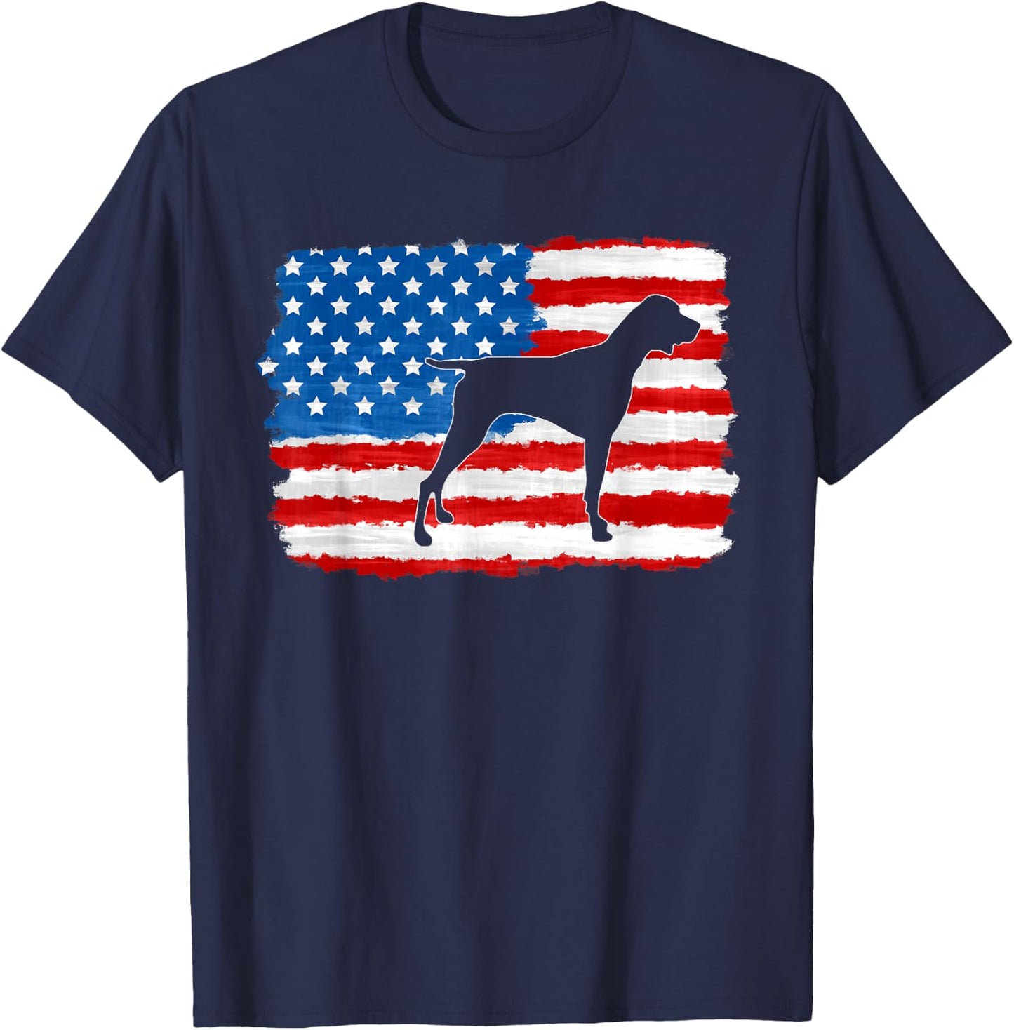German Shorthaired Pointer 4th of July American Flag GSP Dog T-Shirt - T-Shirt | Navy