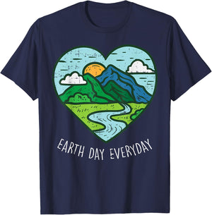 Earth Day Everyday April 22nd Environmentalist Gift T-Shirt - T-Shirt | Navy