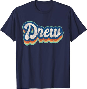 Drew First Name Boy Vintage Style 70s 80s Personalized T-Shirt - T-Shirt | Navy