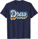 Drew First Name Boy Vintage Style 70s 80s Personalized T-Shirt - T-Shirt | Navy