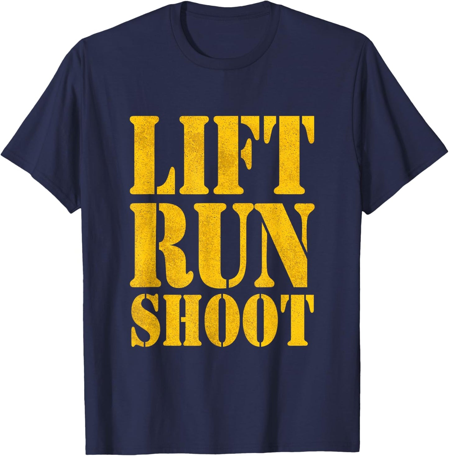 Lift Run Shoot Military Police Gym Day T-Shirt - T-Shirt | Navy
