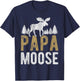 Papa Moose Camping Matching Family Children Dad Hunting T-Shirt - T-Shirt | Navy
