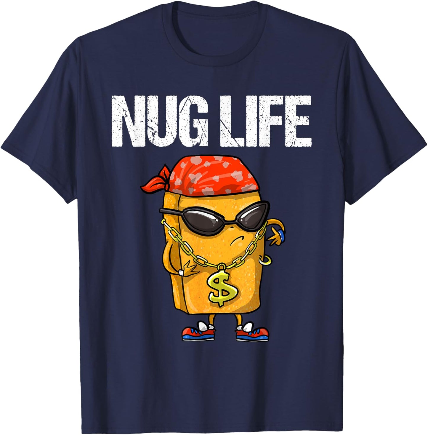 Funny Nug Life Gift | Cute Chicken Nuggets Lover Men Women T-Shirt - T-Shirt | Navy