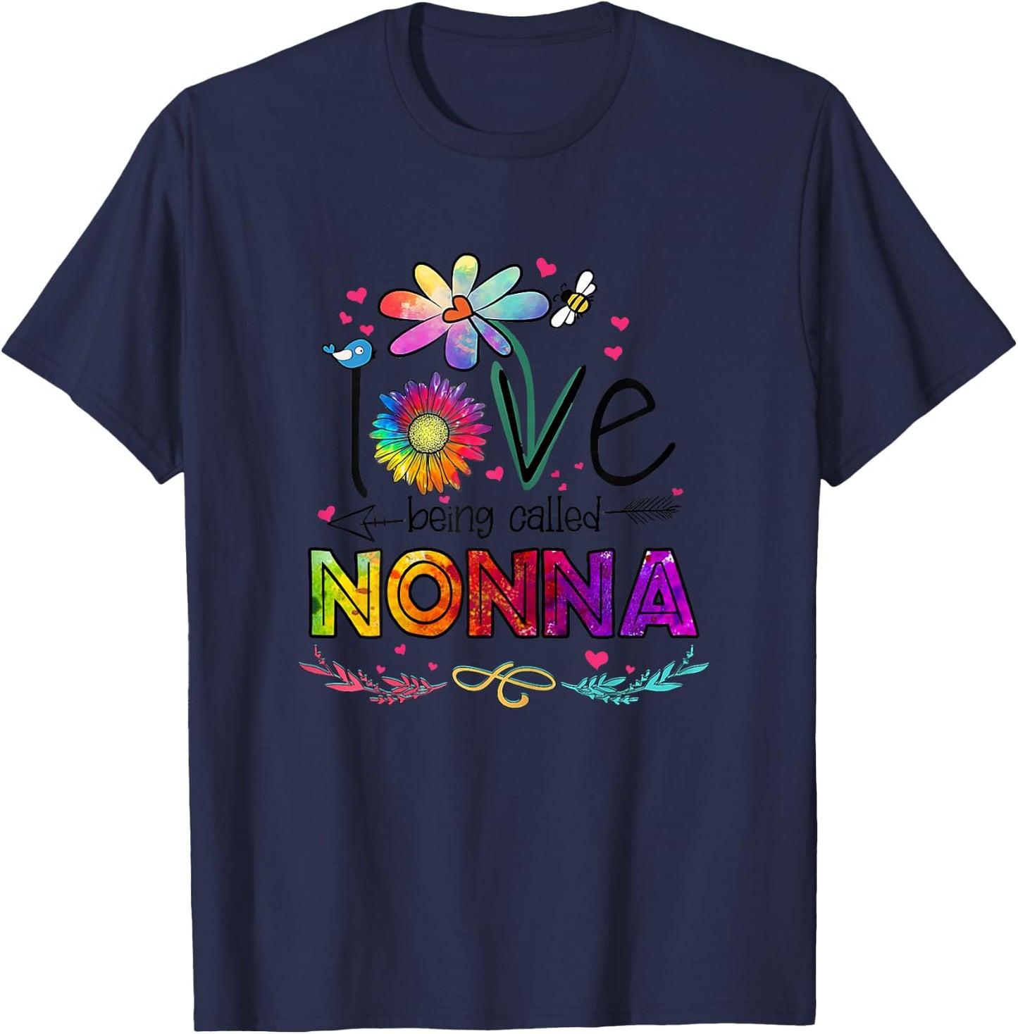 I Love Being Called Nonna Daisy Flower Cute Mother's Day T-Shirt - T-Shirt | Navy