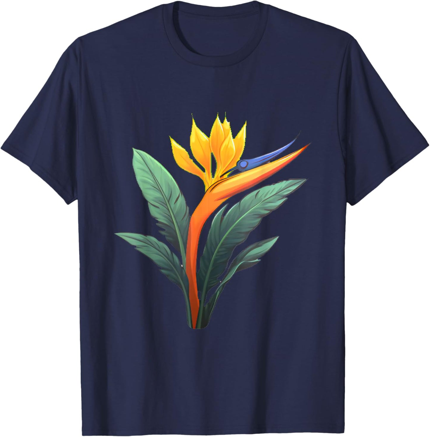 Bird of Paradise Plant Flower T-Shirt - T-Shirt | Navy