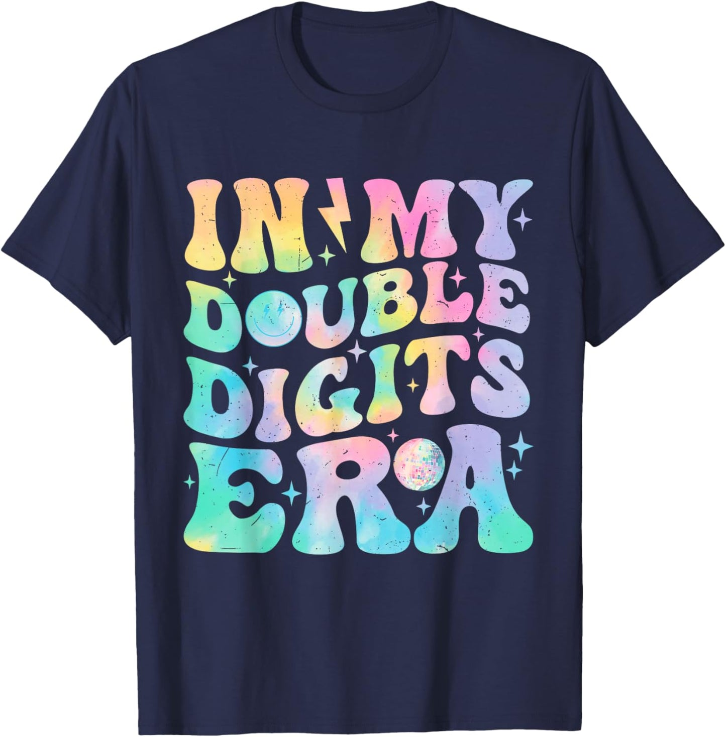 in My Double Digits Era Birthday Tie Dye Girls T-Shirt - T-Shirt | Navy