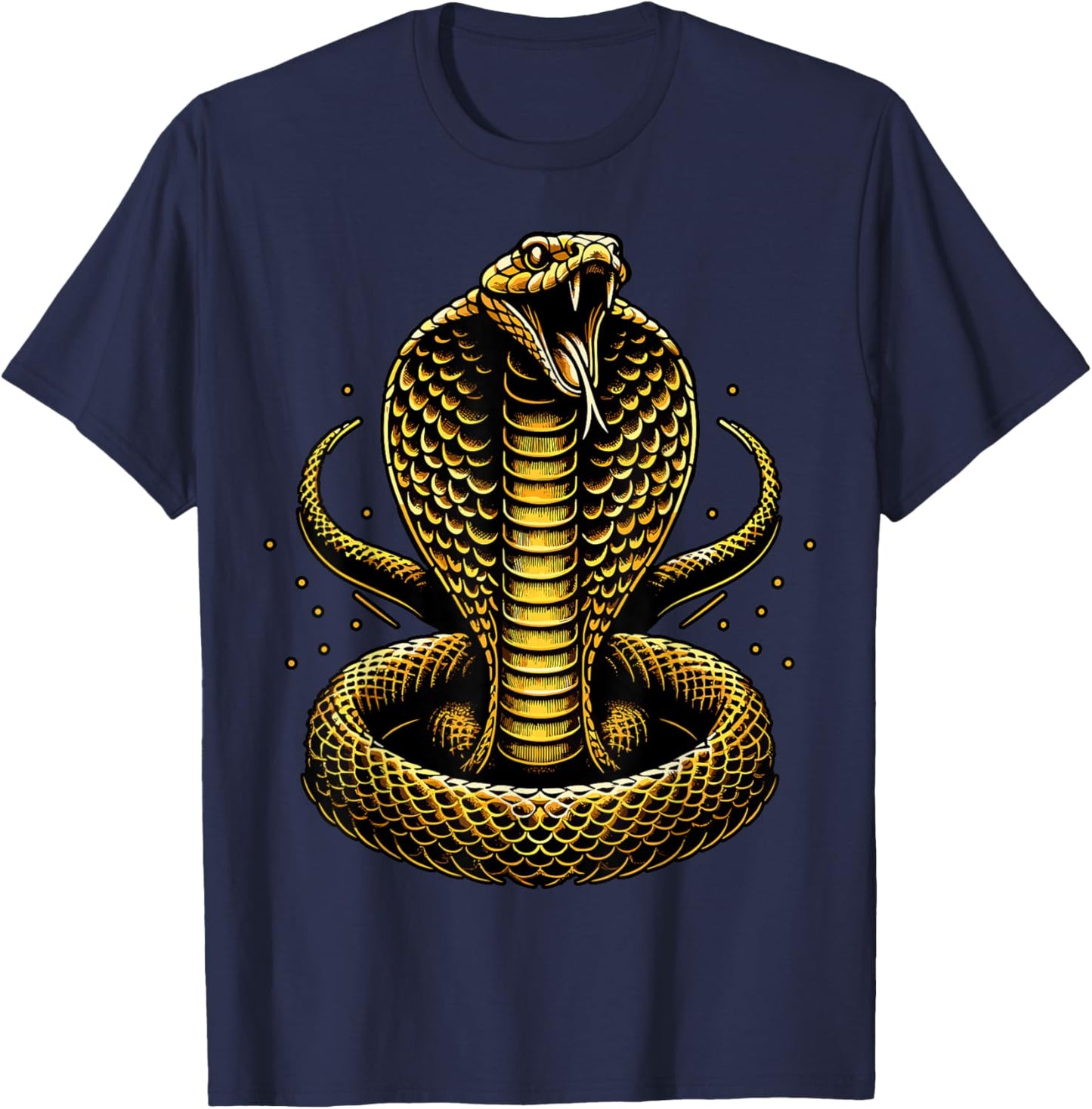 Golden Cobra Snake T-Shirt - T-Shirt | Navy