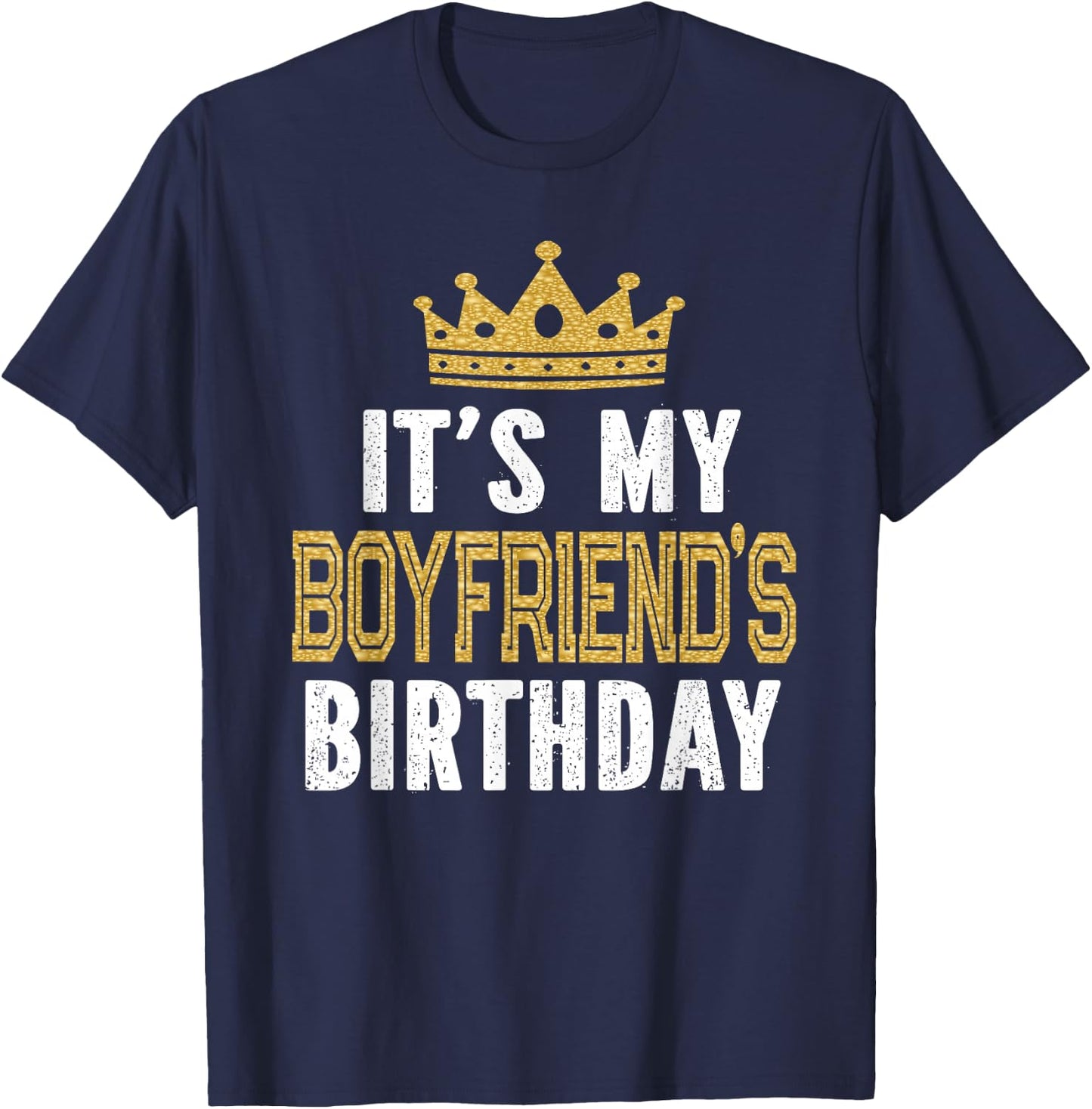 It's My Boyfriend's Birthday Party Couple T-Shirt - T-Shirt | Navy