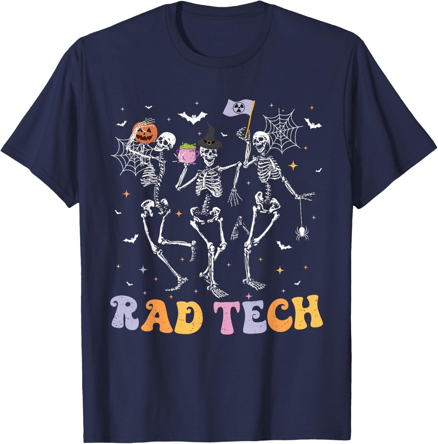 Dancing Skeleton Radiology Halloween RAD Tech X-ray Tech T-Shirt - T-Shirt | Navy