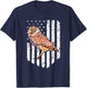 White American Flag Burrowing Owl Bird 4th Of July Women Men T-Shirt - T-Shirt | Navy