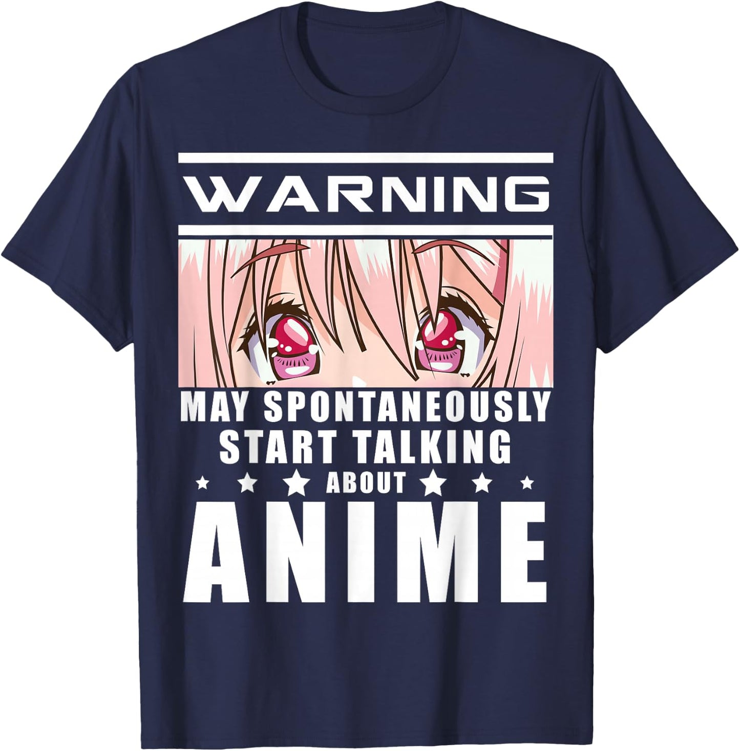 Warning May Spontaneously Start Talking About Anime Gift T-Shirt - T-Shirt | Navy