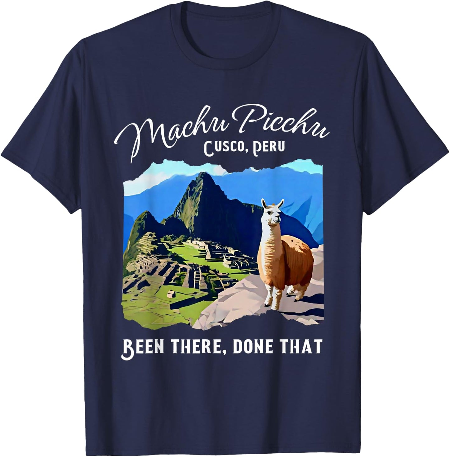 Peru Cusco Llama Souvenir Machu Picchu T-Shirt - T-Shirt | Navy