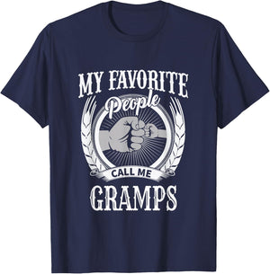 Unique Christmas Birthday My Favorite People Call Me Gramps Grandpa T-Shirt - T-Shirt | Navy