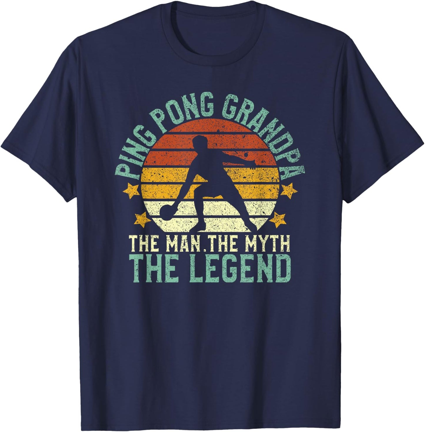 Ping Pong Grandpa The Man The Myth The Legend Table Tennis T-Shirt - T-Shirt | Navy