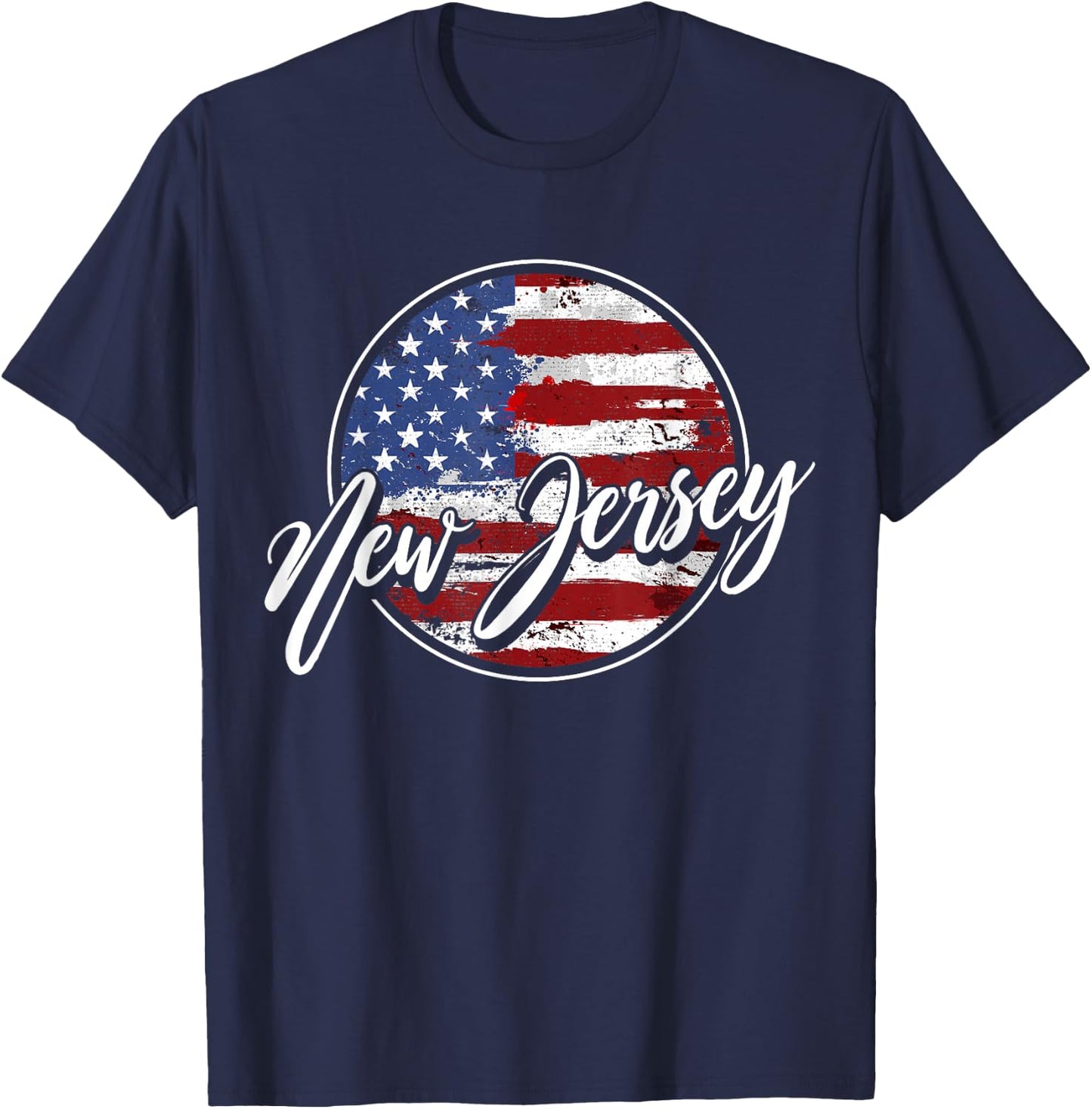 Retro & Retro USA New Jersey - Women's Classic Fit Black Short Sleeve - Small T-Shirt - T-Shirt | Navy