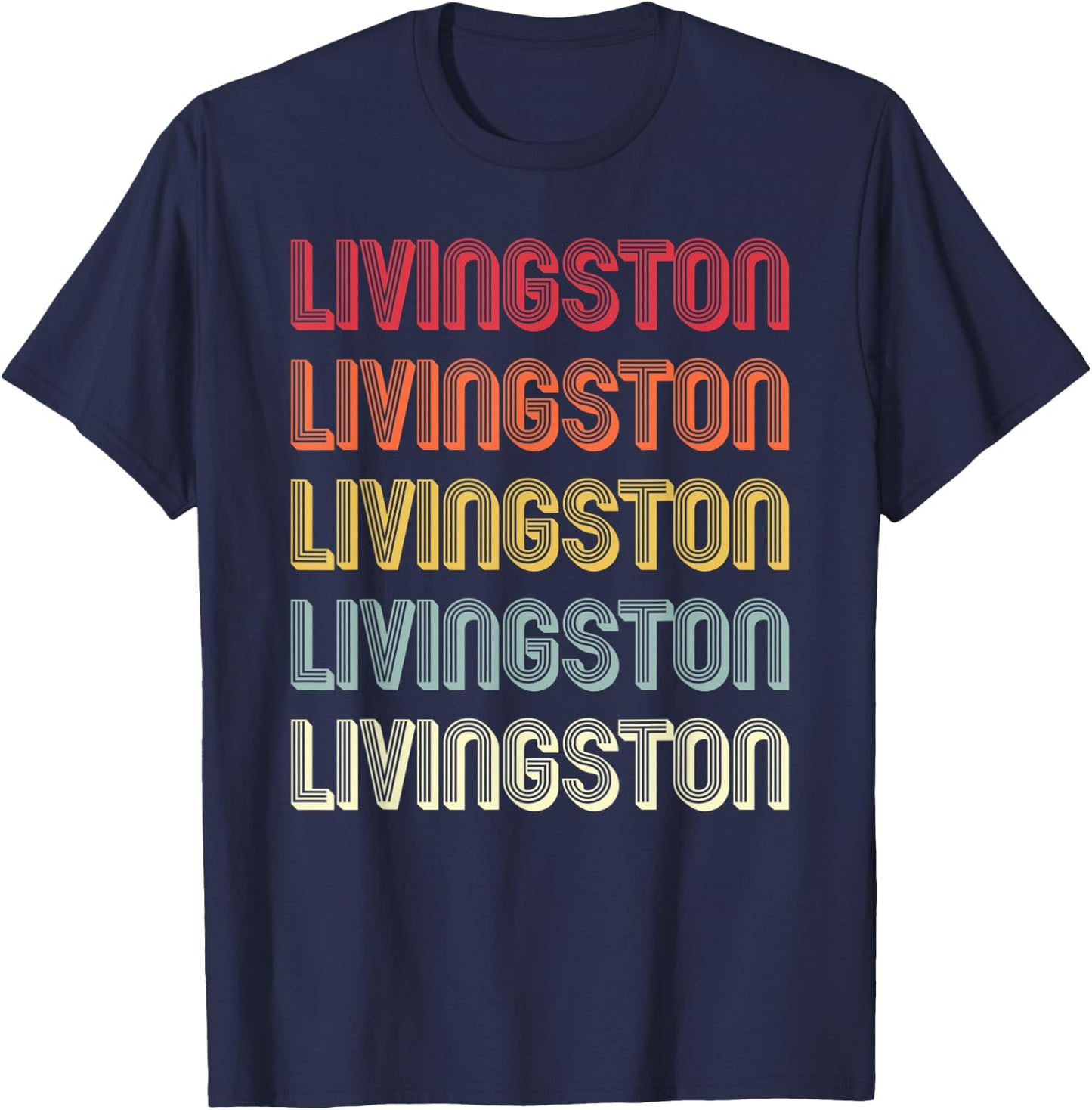 LIVINGSTON Gift Surname Funny Retro Vintage Birthday Reunion T-Shirt - T-Shirt | Navy