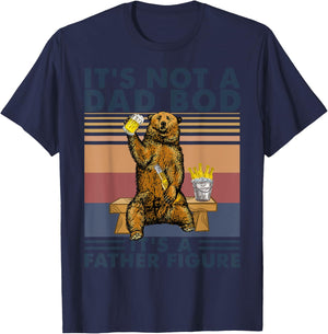 It's Not A Dad Bod It's A Father Figure Bear Drinking Beer T-Shirt - T-Shirt | Navy